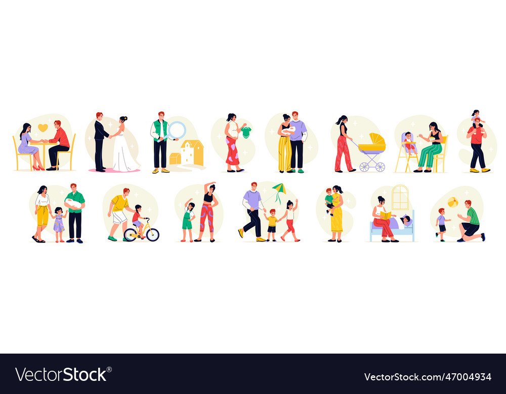 Family color set Royalty Free Vector Image - VectorStock