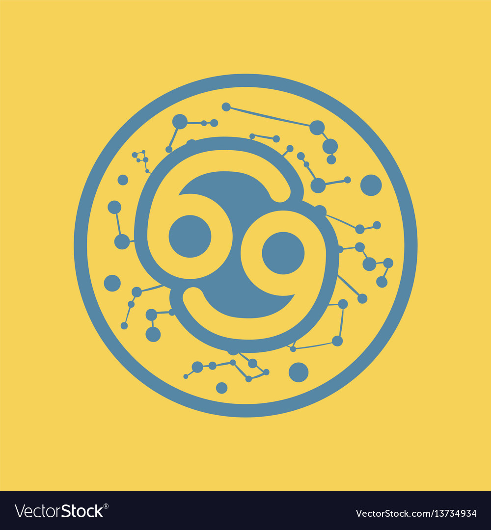 Flat Icon Zodiac Sign Cancer Royalty Free Vector Image