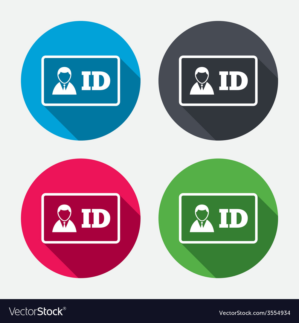 Id card sign icon identity badge symbol