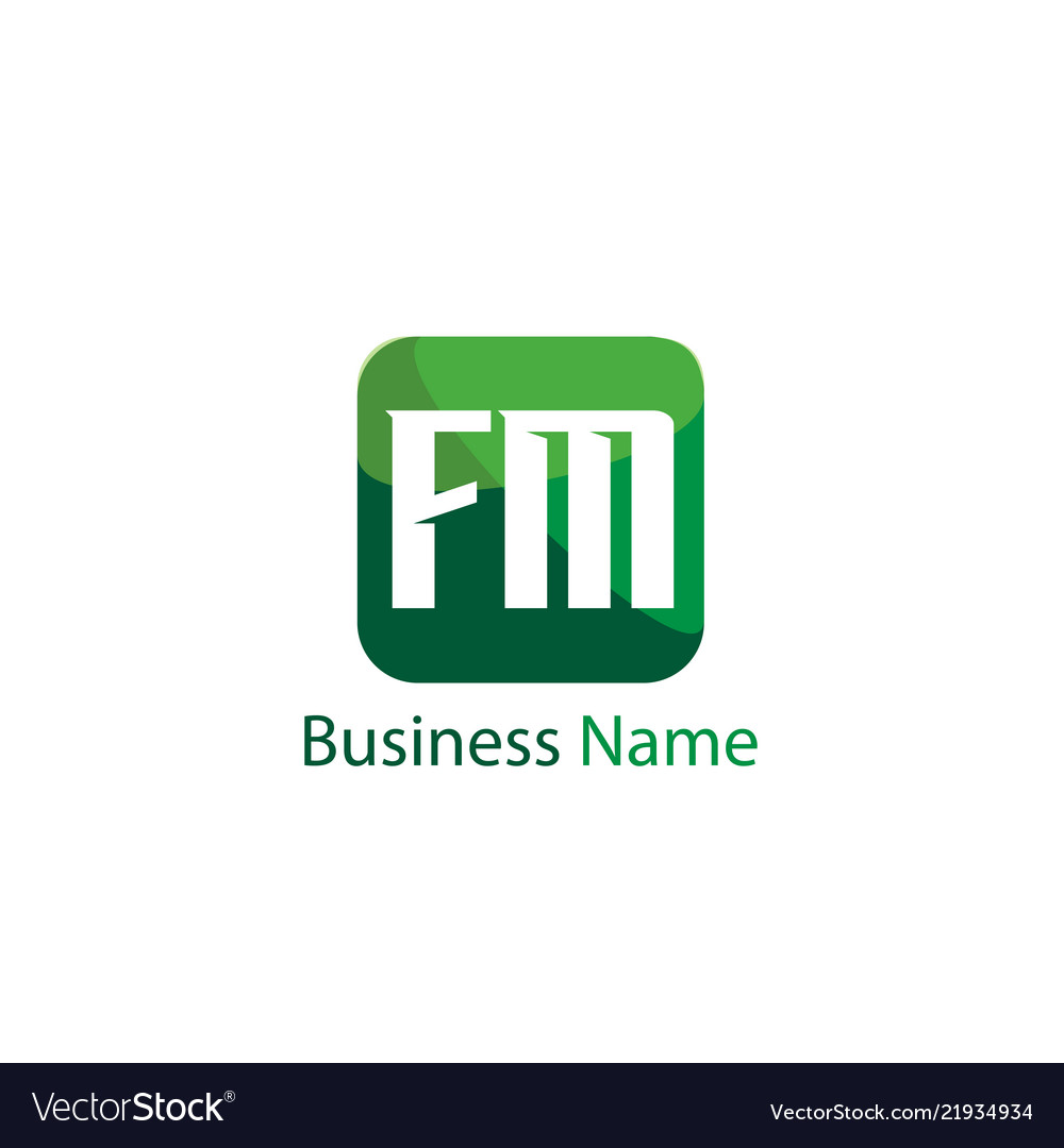 Initial letter fm logo template design