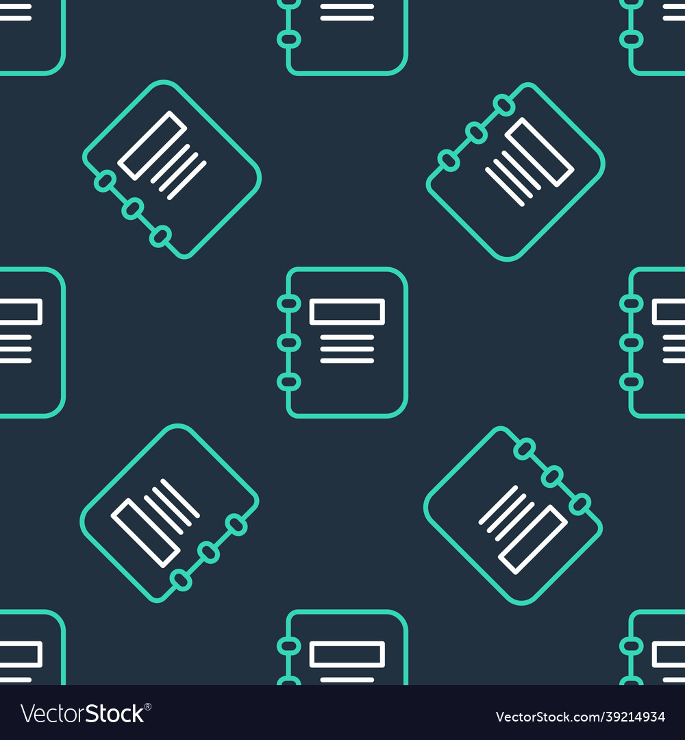 Line notebook icon isolated seamless pattern vector image Line notebook icon isolated seamless pattern