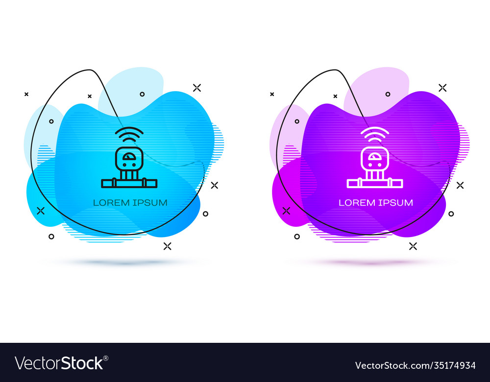Line smart sensor system icon isolated on white vector image Line smart sensor system icon isolated on white