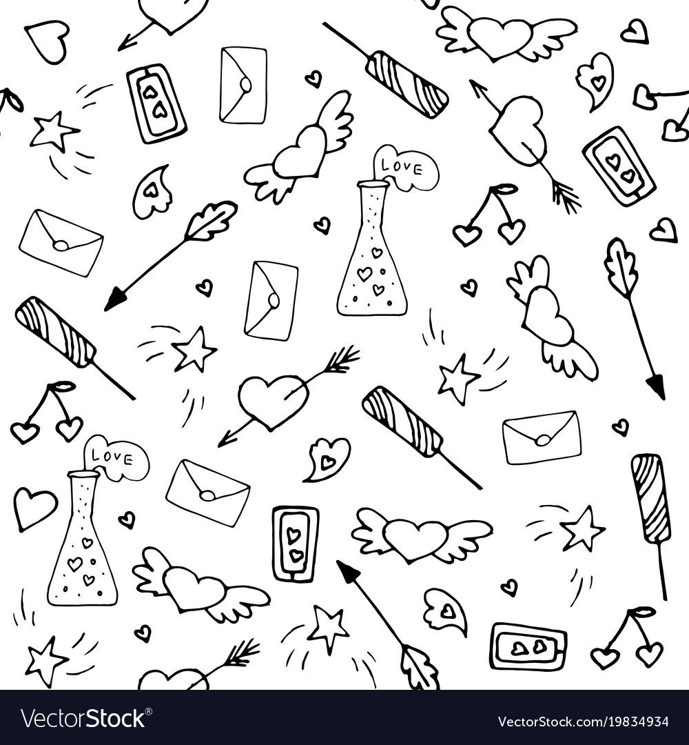 Love symbols seamless pattern happy valentine s