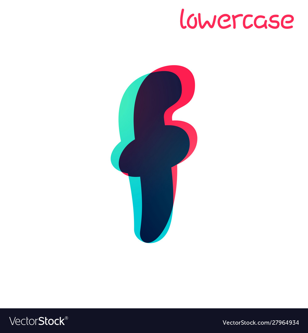 Overlapping gradient lowercase letter f logotype vector image Overlapping gradient lowercase letter f logotype