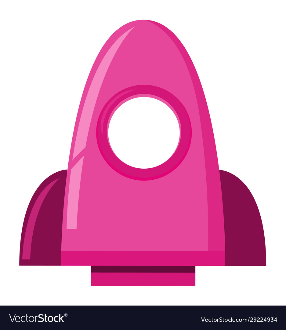 Pink spaceship on white background Royalty Free Vector Image