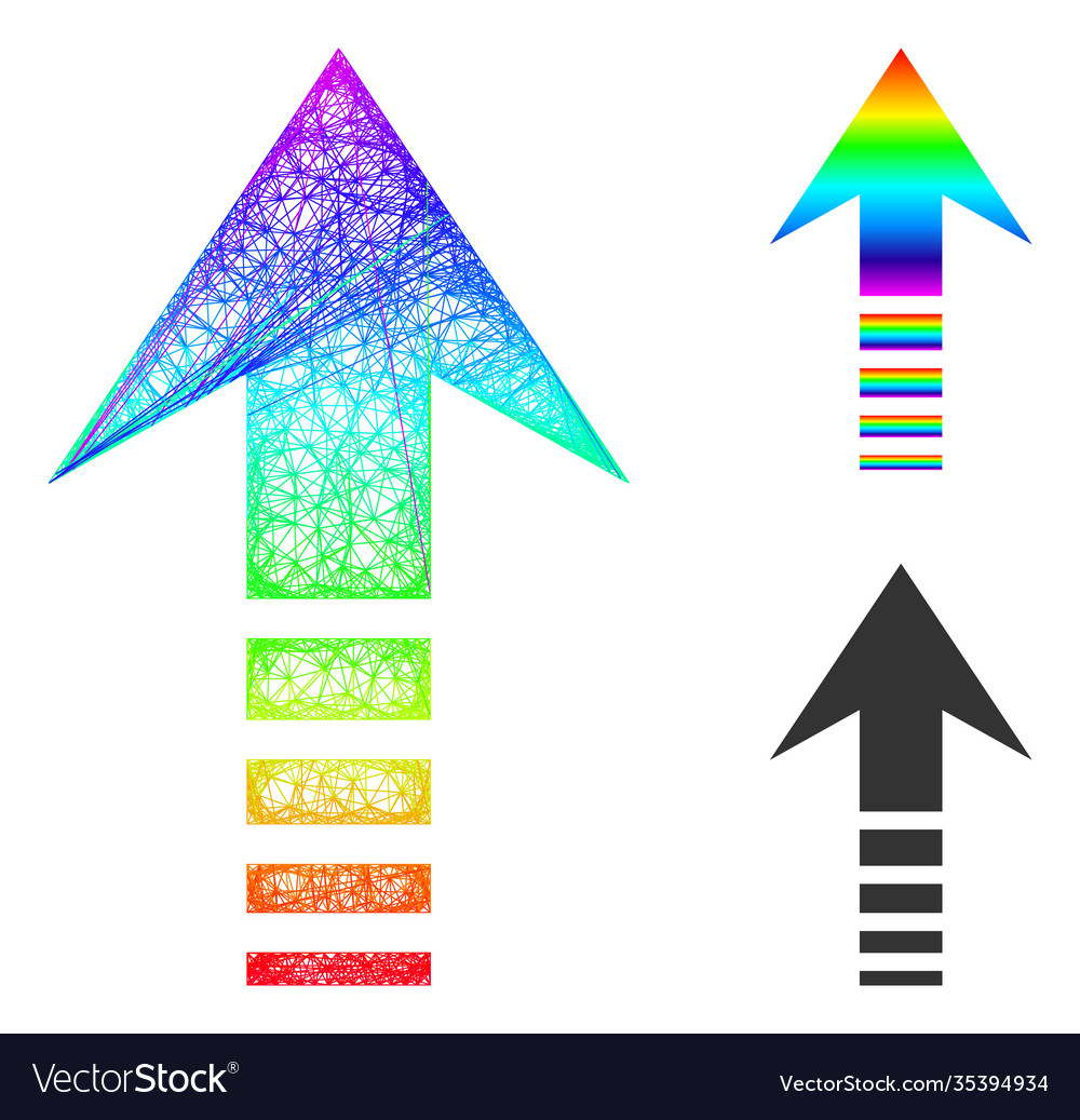 Rainbow net gradient send up icon