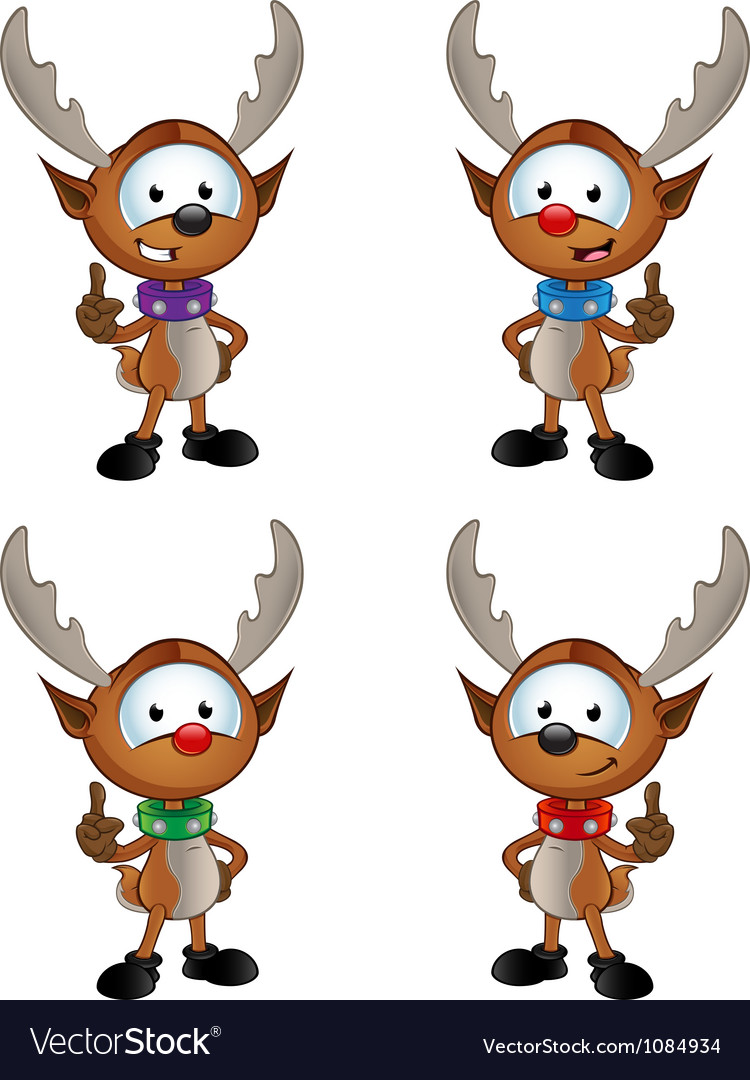 Reindeer character pointing up