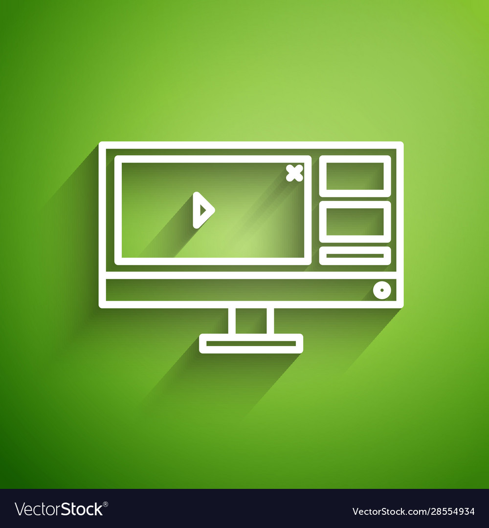 White line video recorder or editor software vector image White line video recorder or editor software