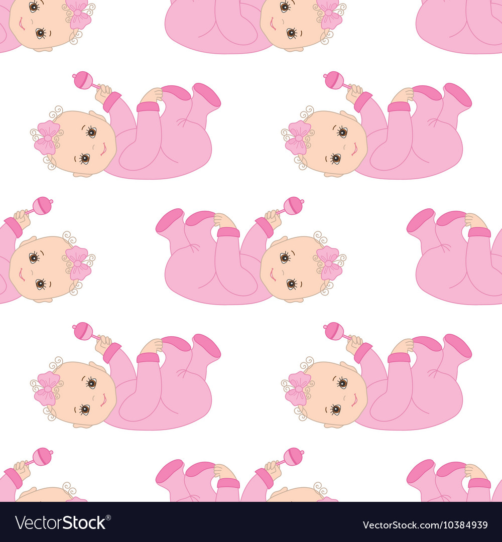 Baby girl seamless pattern