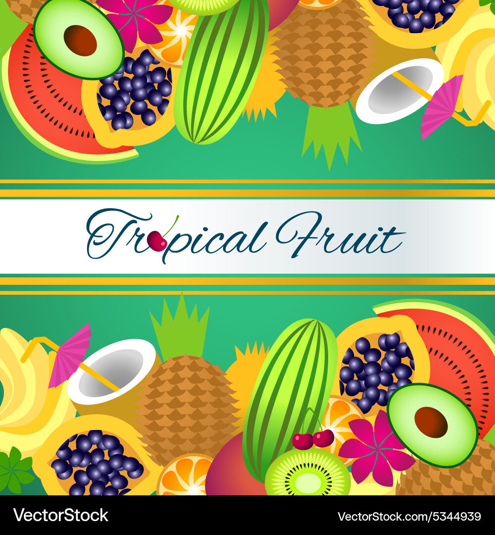 Background tropical fruit Royalty Free Vector Image