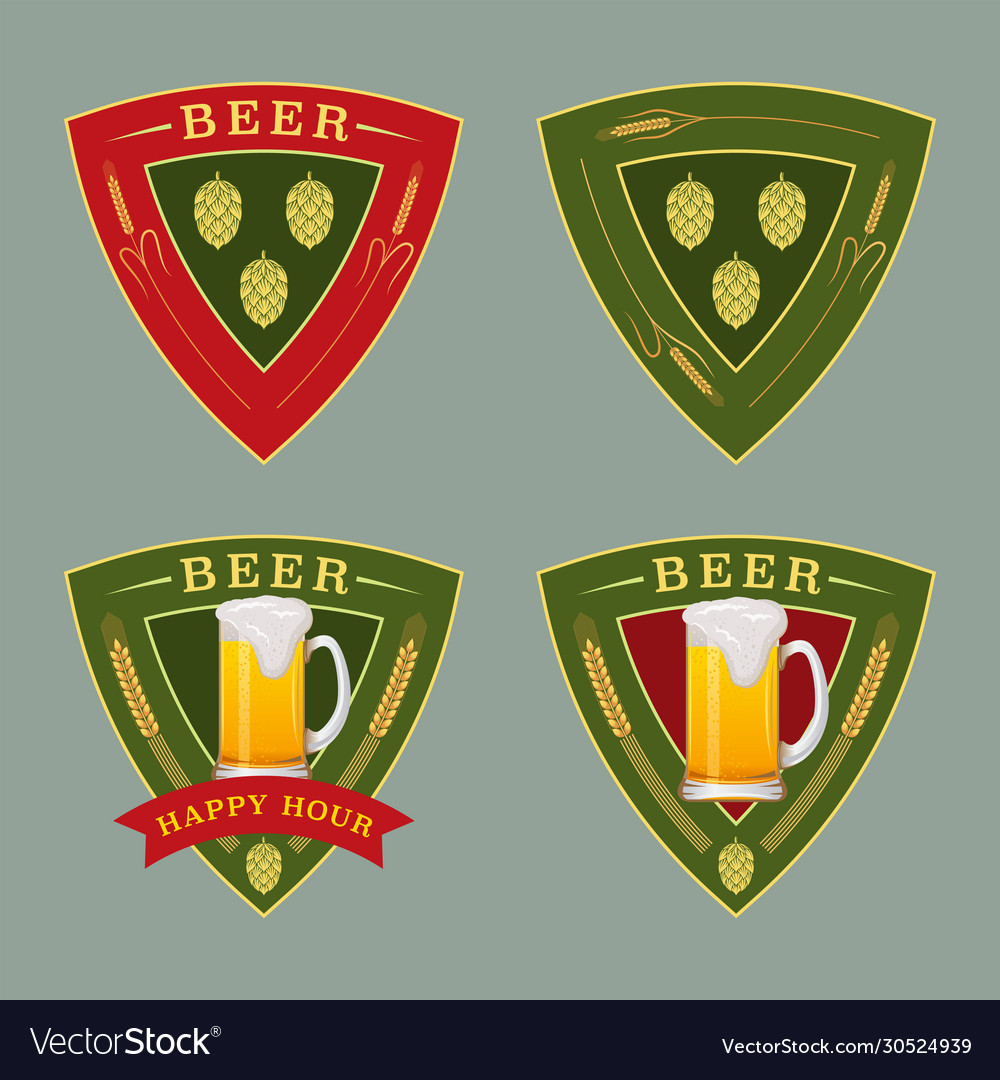 Beer emblem set Royalty Free Vector Image - VectorStock