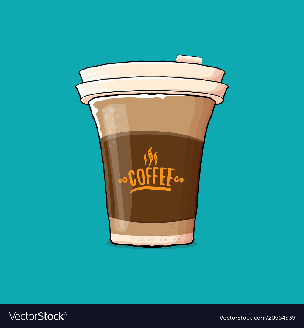 Coffee cup isolated on turquoise background Vector Image