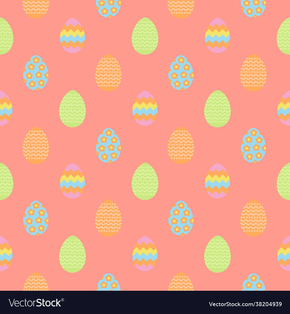 Easter seamless pattern with colorful eggs vector image Easter seamless pattern with colorful eggs