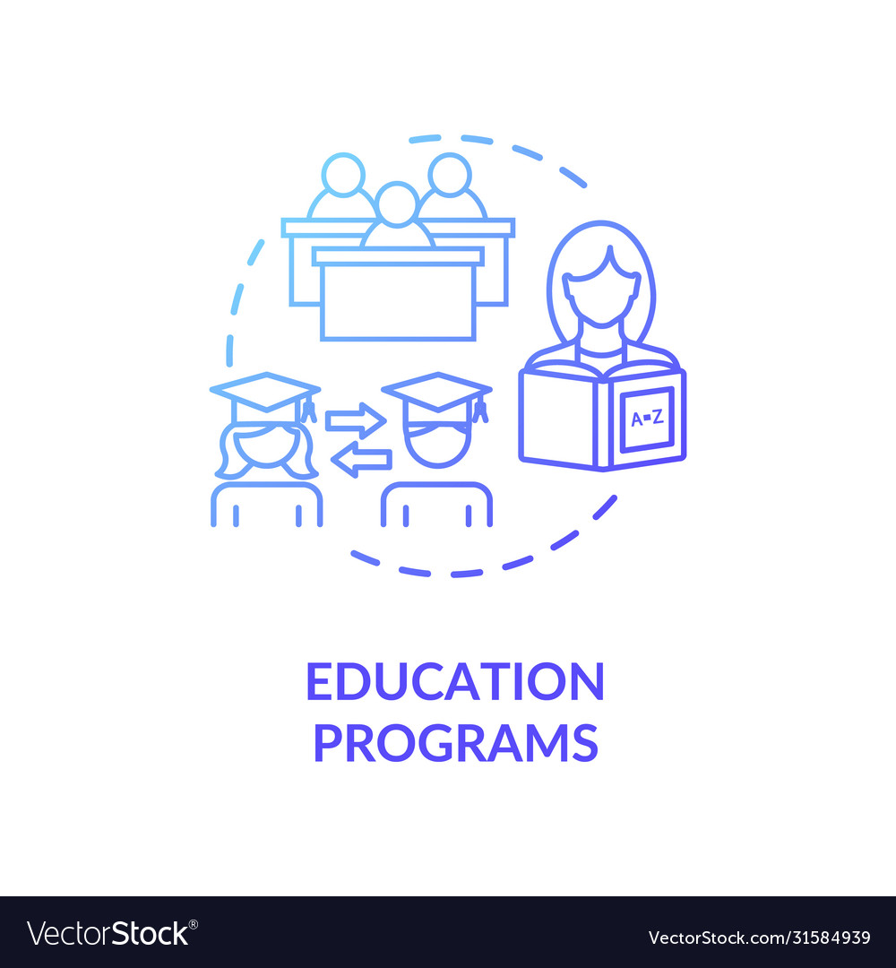 Educational programs concept icon Royalty Free Vector Image