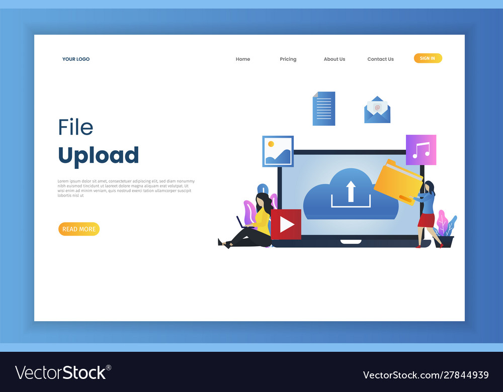 File upload web page vector image File upload web page