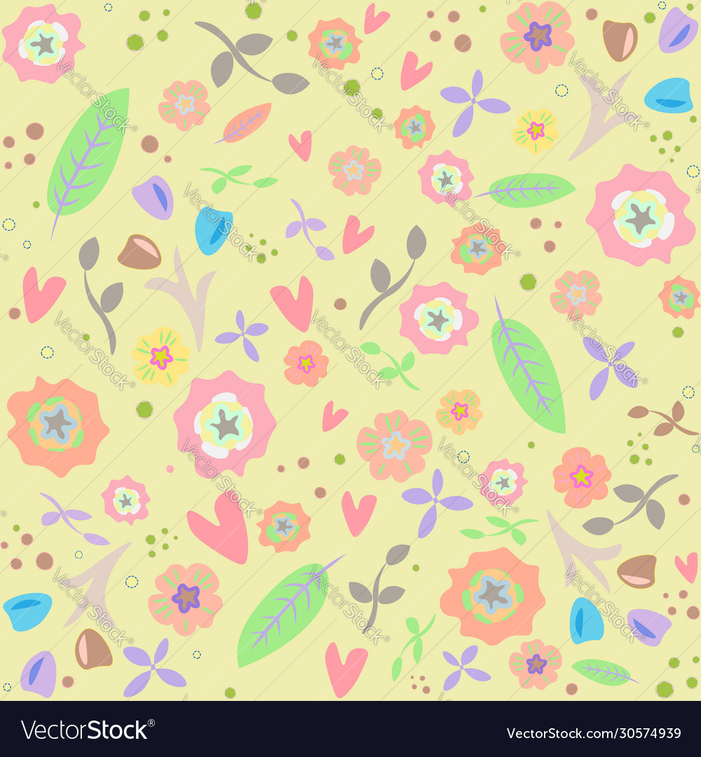 Floral seamless pastel color pattern background