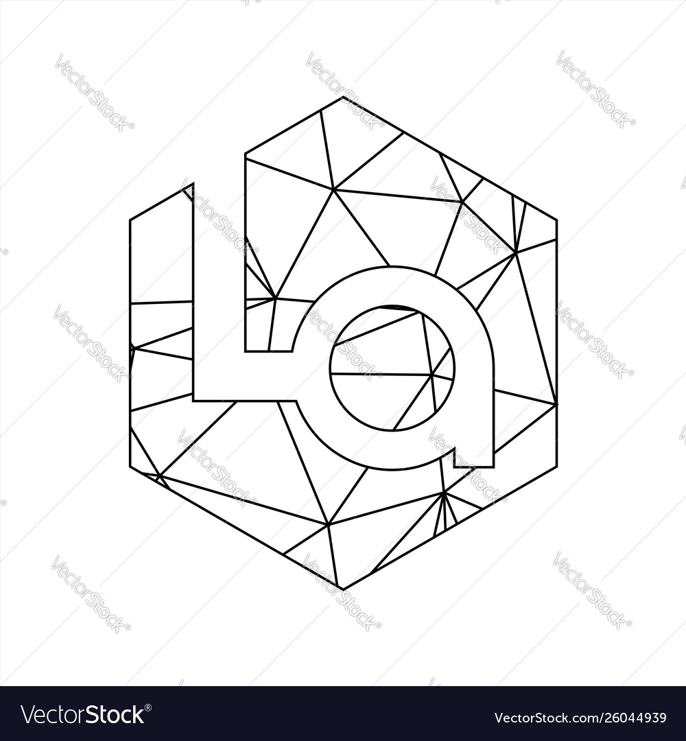 La geometric triangle block chain font vector image La geometric triangle block chain font