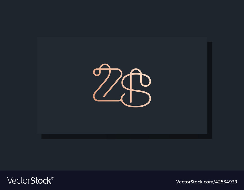 Minimal clip initial letter zs logo Royalty Free Vector