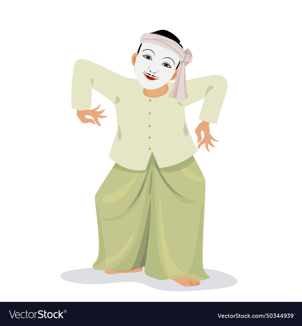 Myanmar mask dance2 Royalty Free Vector Image - VectorStock