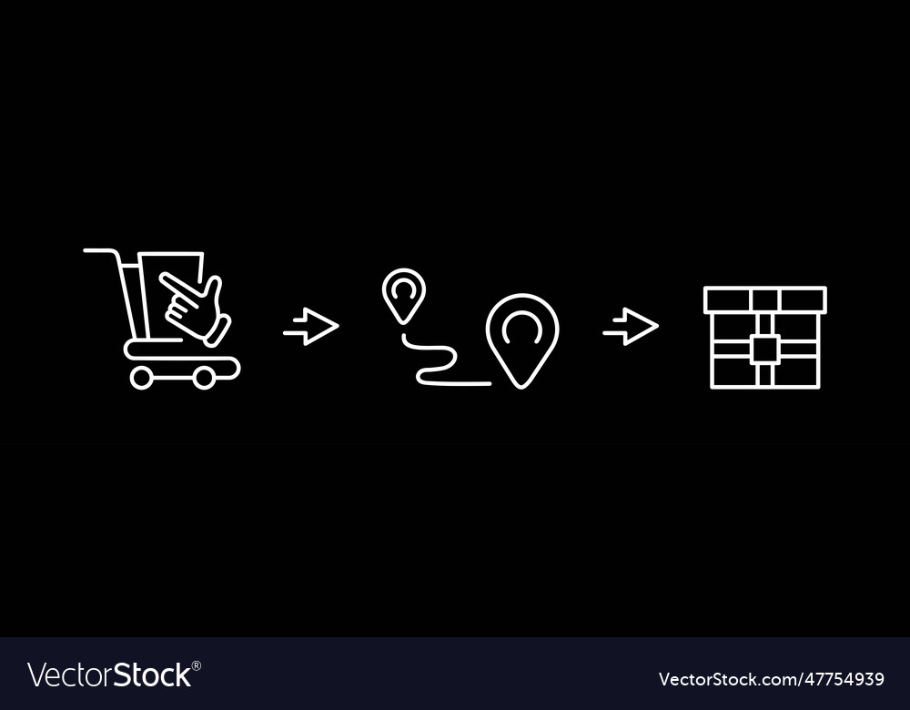 Outline icons set about click and collect