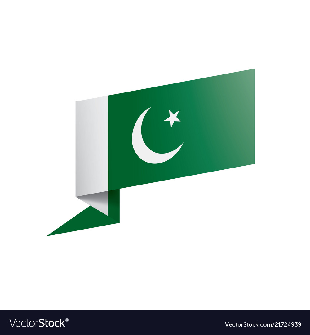 Pakistan flag on a white