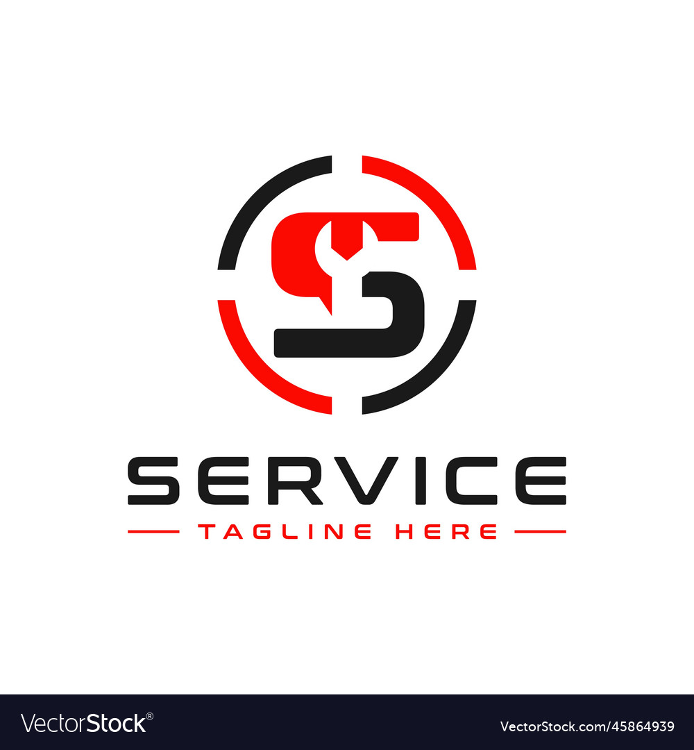 Repair service logo with letter s