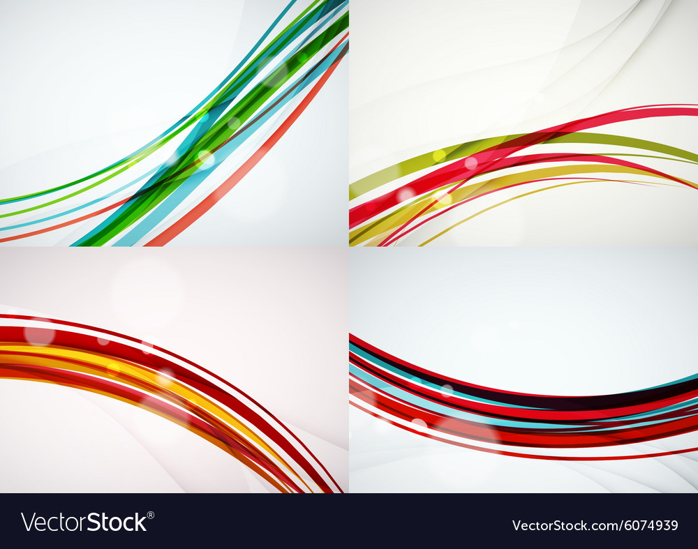 Set abstract backgrounds curve wave lines