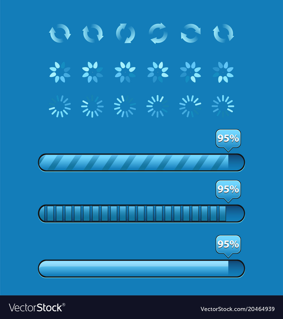 Set of progress bars with percentages