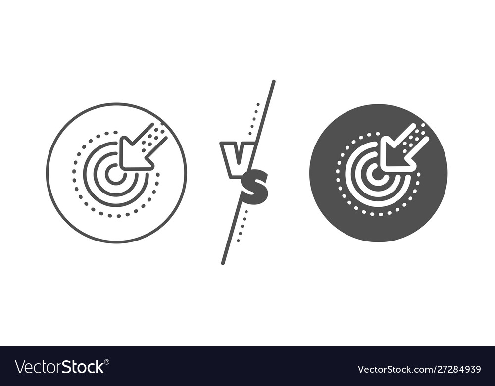 Targeting line icon result arrow sign traffic
