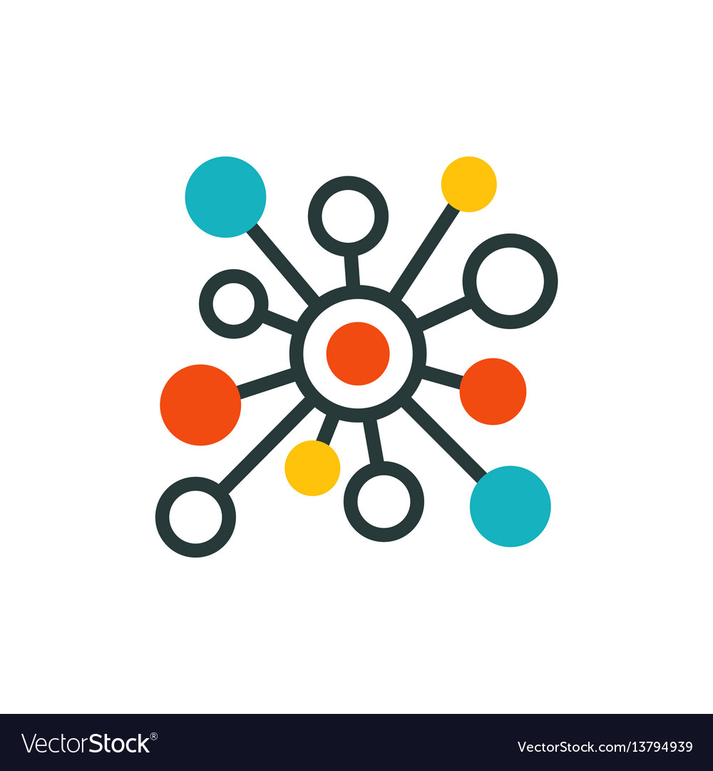 Thin lines connection icon outline of big data Vector Image