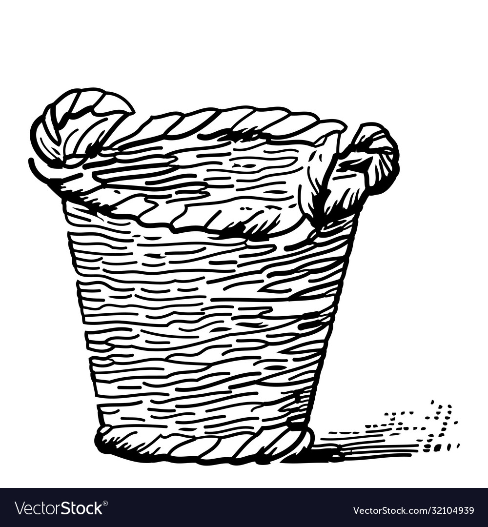 Vintage Engraving A Basket Royalty Free Vector Image