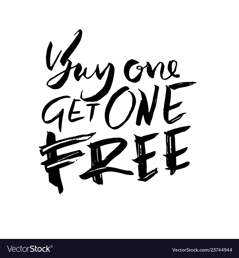 Buy one get free handdrawn brush lettering