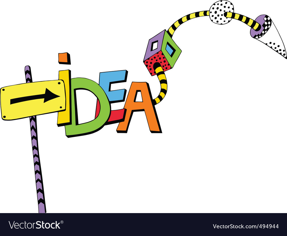 Colorful design with idea text