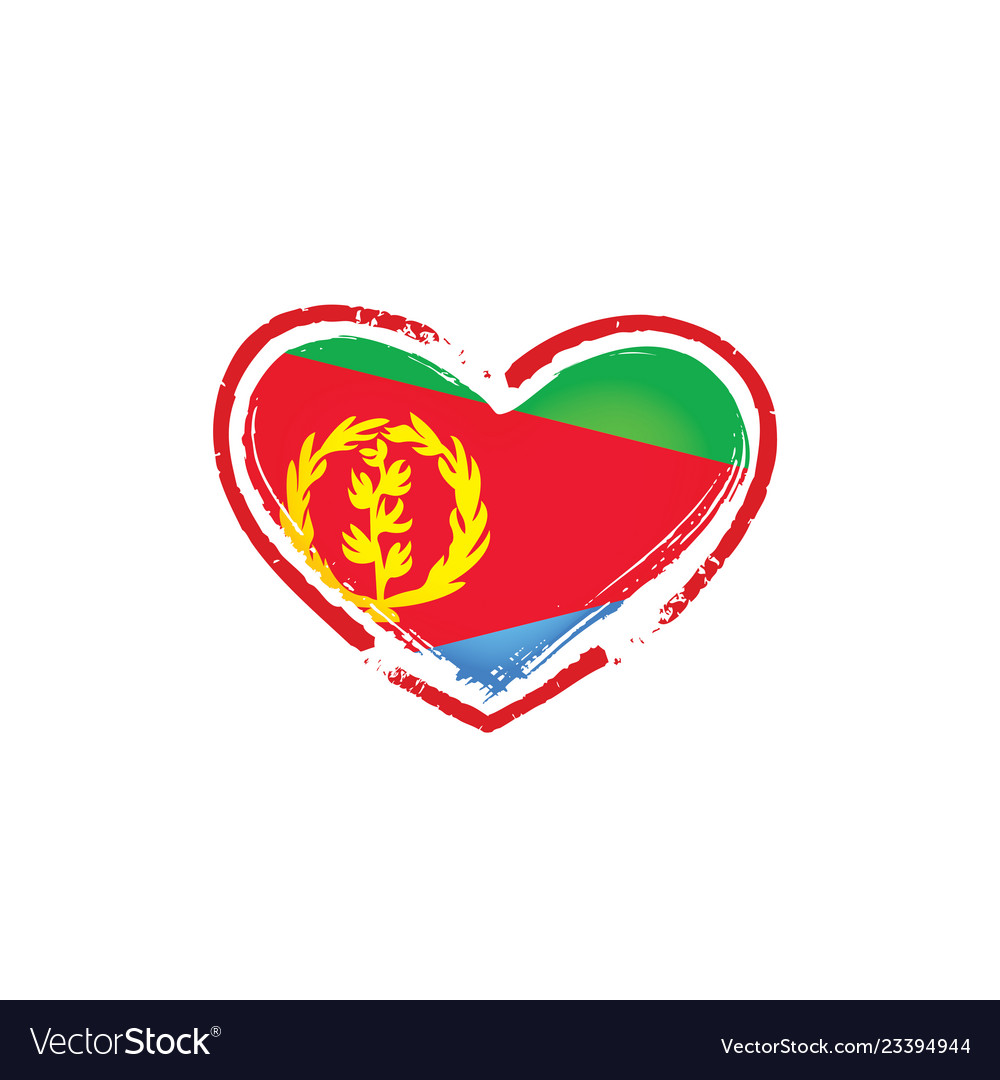 Eritrea flag on a white vector image Eritrea flag on a white