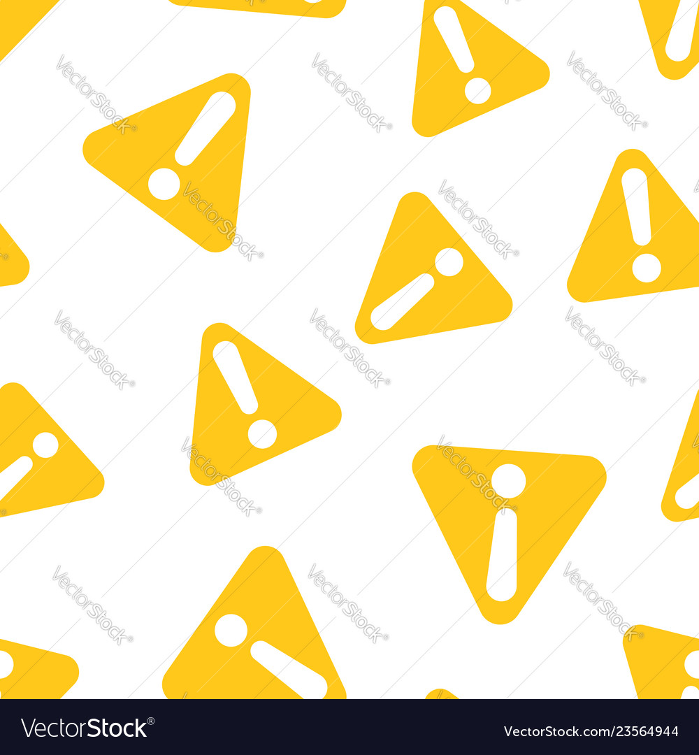 Exclamation mark icon seamless pattern background vector image Exclamation mark icon seamless pattern background