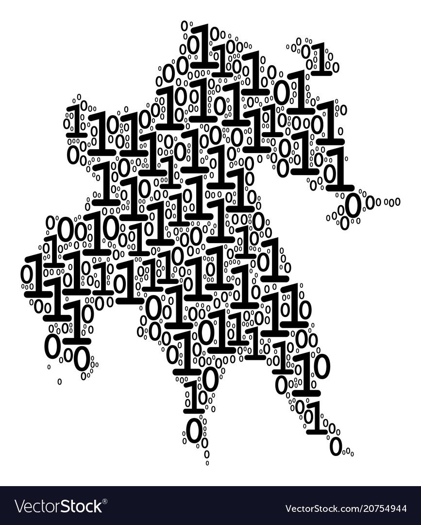 Peloponnese half-island map composition of binary