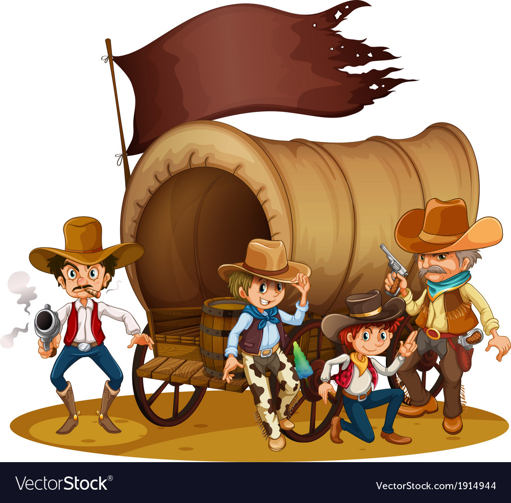 People from the wild west Royalty Free Vector Image