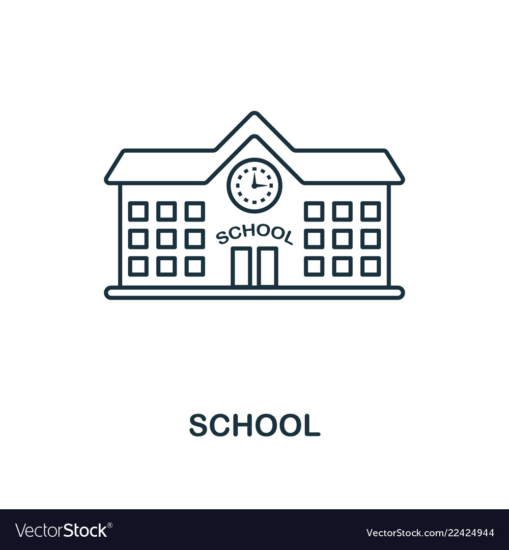 school outline icon creative design from school vector image school outline