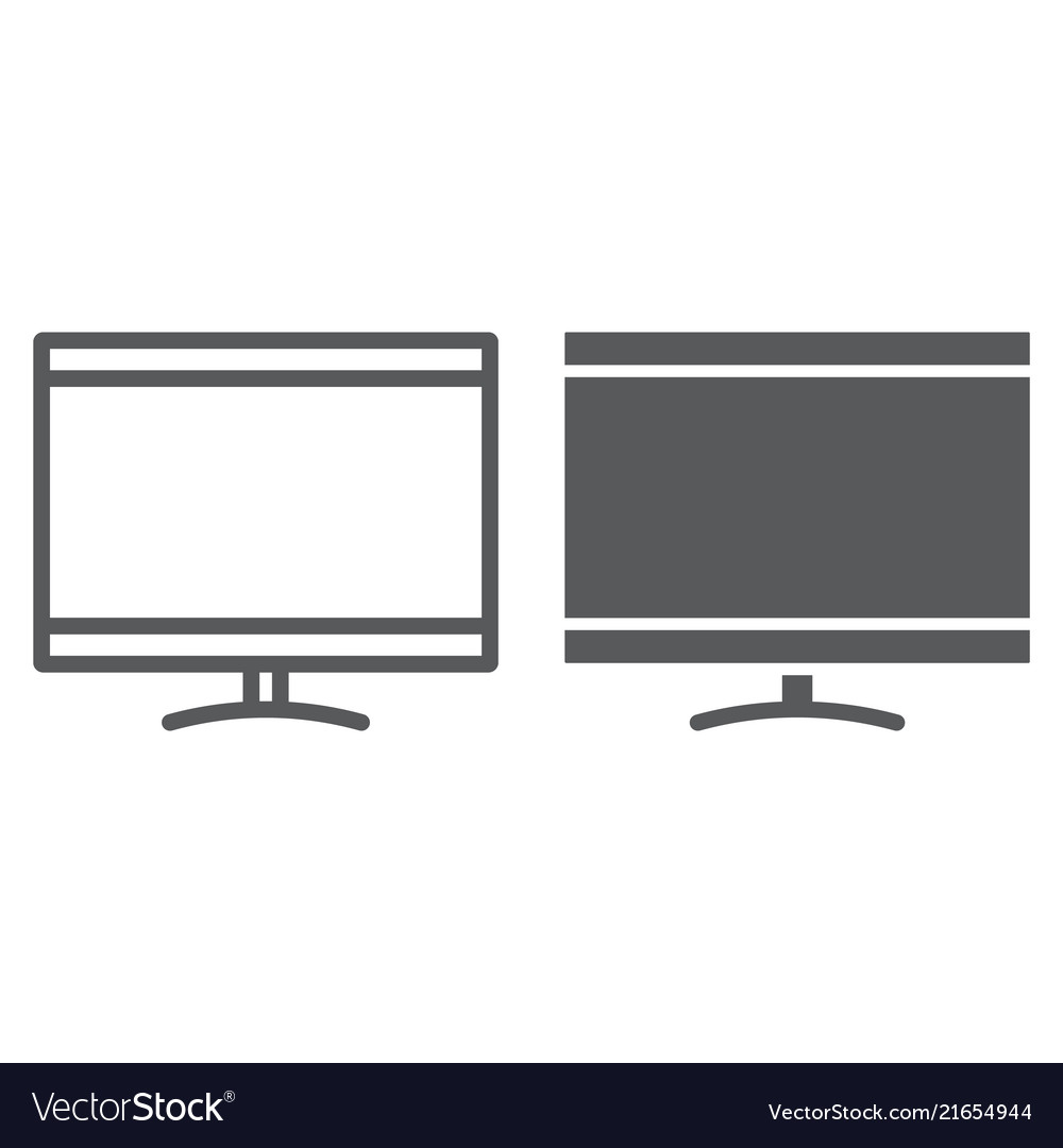 Smart tv line and glyph icon electronic Royalty Free Vector