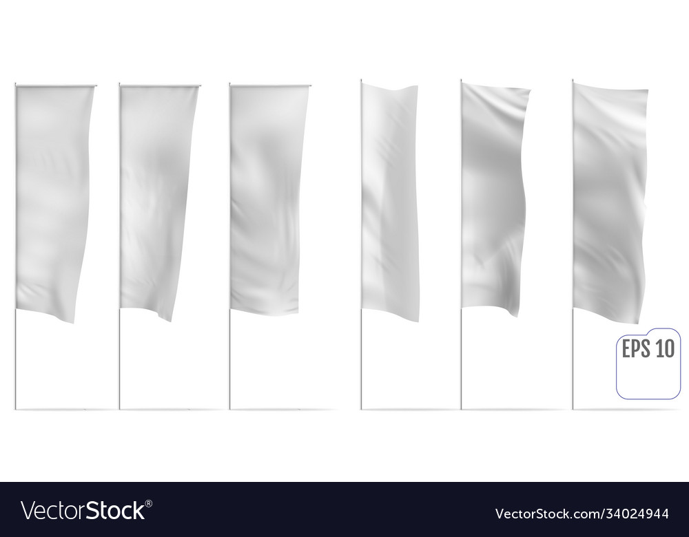 White banner flags set