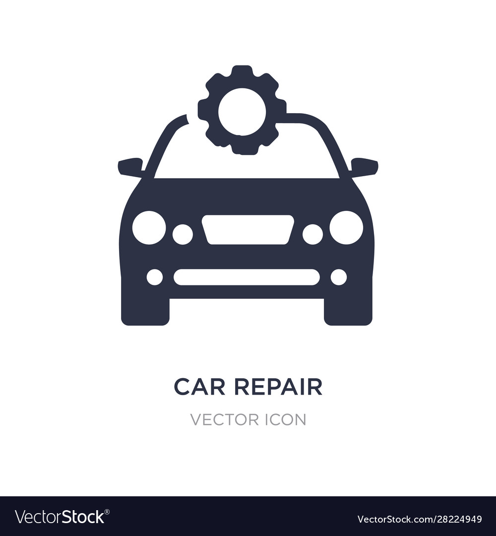 Car Repair Icon On White Background Simple Vector Image