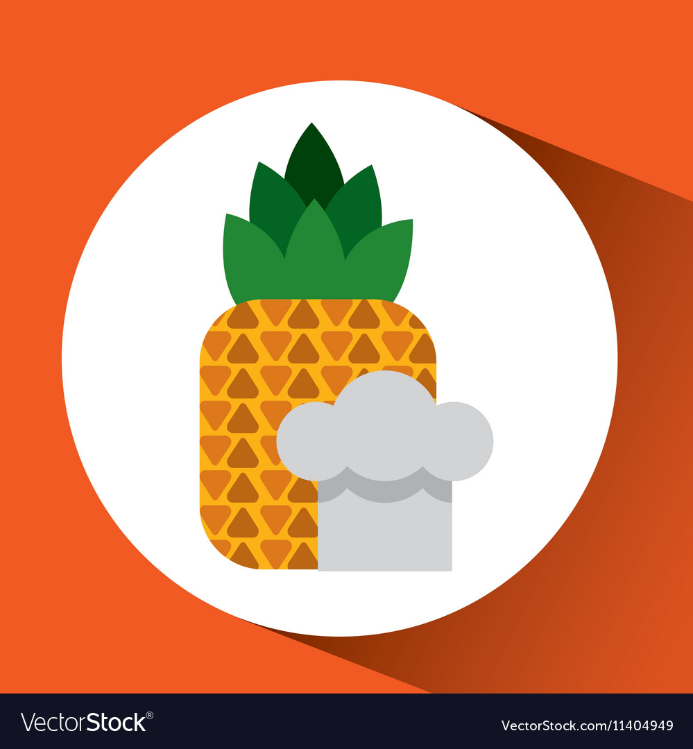 Cheerful Chef Fresh Pineapple Graphic Royalty Free Vector