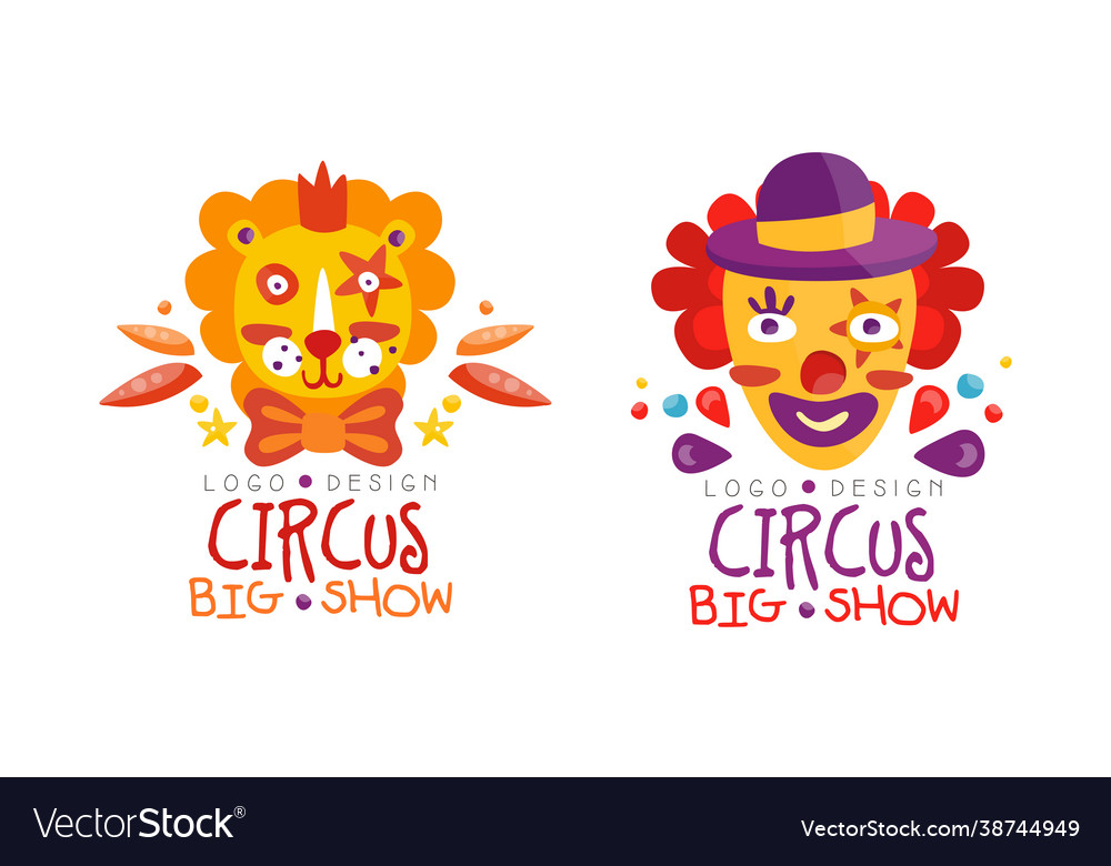 Circus big show logo design set carnival Vector Image