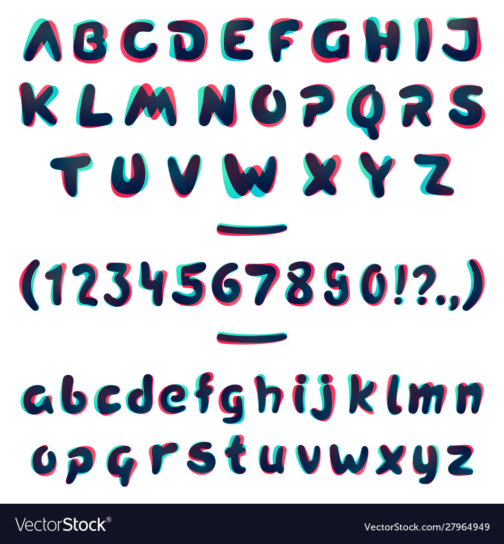 Colorful Gradient Font Set