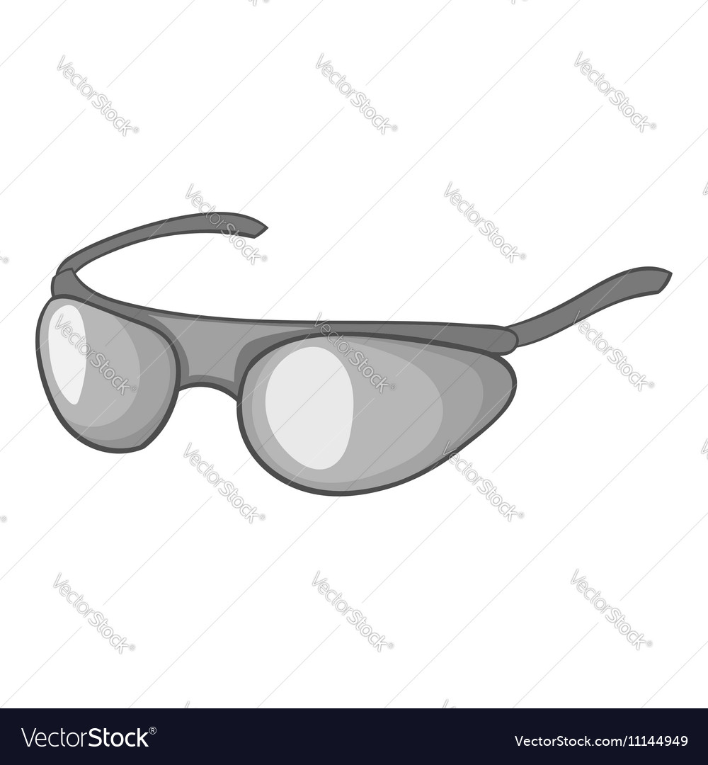 Cycling sunglasses icon gray monochrome style Vector Image