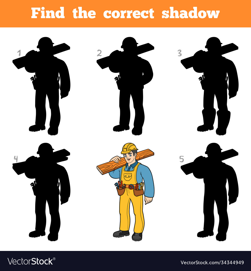 Find correct shadow game for children builder Vector Image