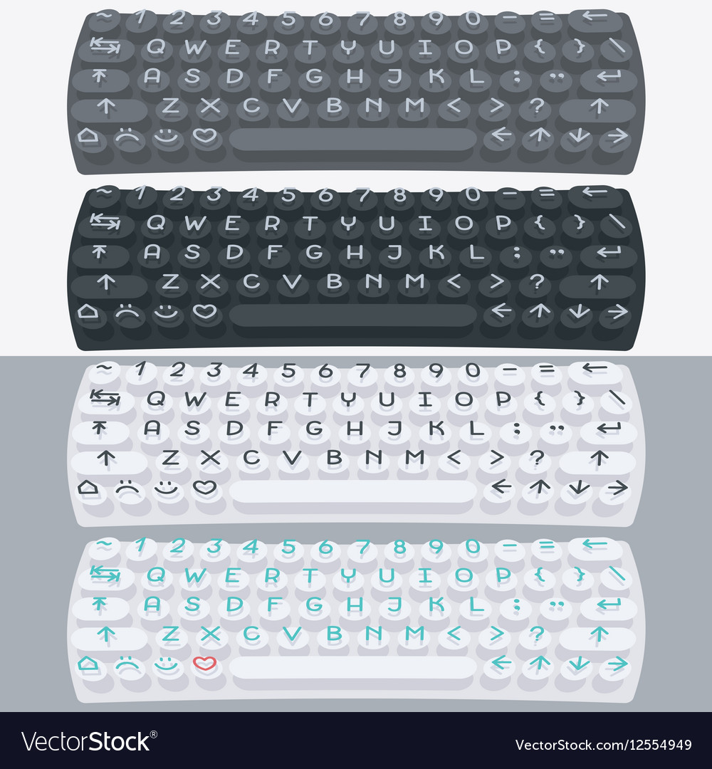 Flat modern keyboard alphabet buttons