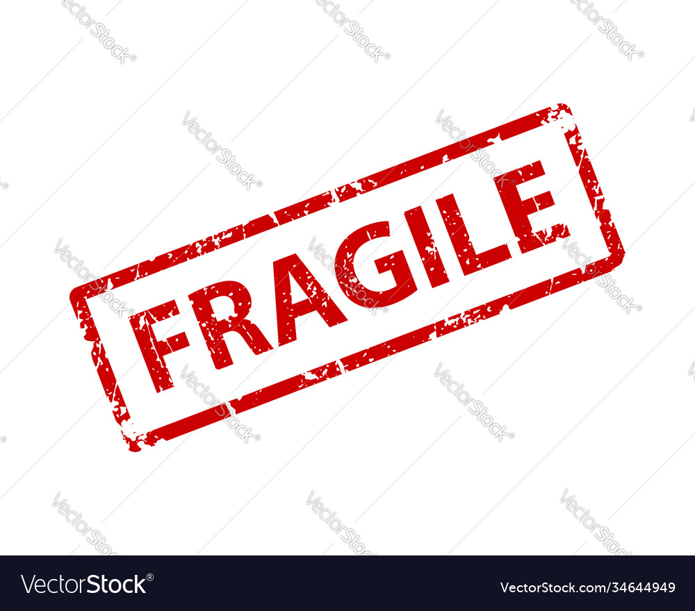 Fragile stamp texture rubber cliche imprint web