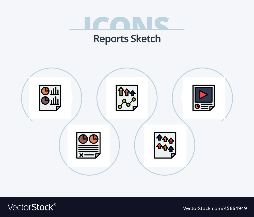 Zeigt Skizze Linie gefüllte Icon Pack 5