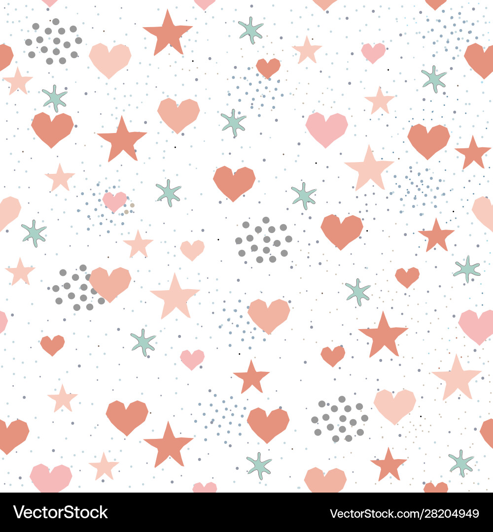 Seamless pattern with cute hearts Royalty Free Vector Image